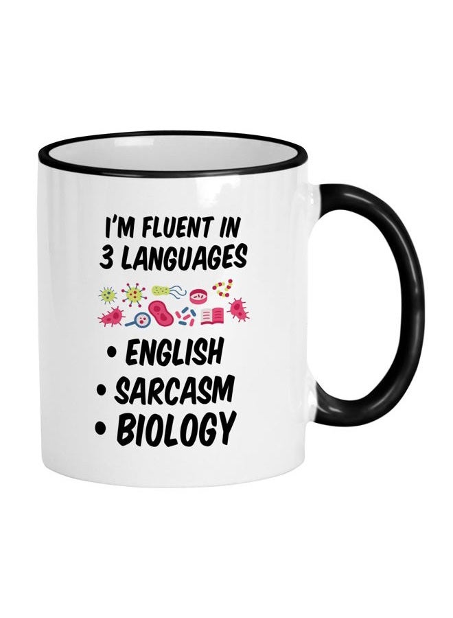 Casitika Biology Teacher Gifts. Fluent In Sarcasm 11 Oz Scientist Coffee Mug. Biology Gifts For Student Or Biologist. Gift For Microbiology Major. - Image 1