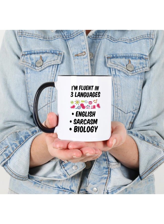 Casitika Biology Teacher Gifts. Fluent In Sarcasm 11 Oz Scientist Coffee Mug. Biology Gifts For Student Or Biologist. Gift For Microbiology Major. - Image 4
