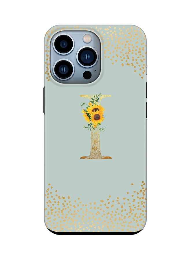Stylizedd Monogram Tough Series for Apple iPhone 13 Pro Custom Initials Floral Mandala Pattern Tough Pro Dual Layer hybrid PC inner TPU protection Alphabet- I (Light Green) - Image 1