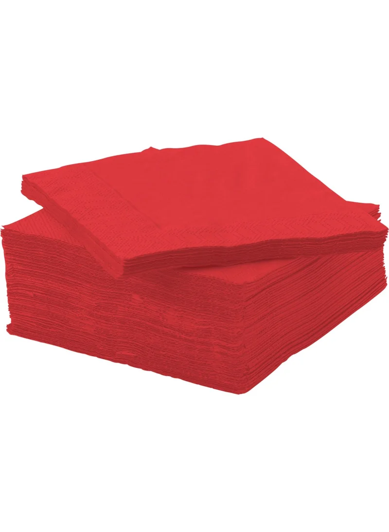 أيكيا 50 Pieces Stylish Presentation, Invitation, New Year Special Design Napkin Fantastısk Red Color 24 X 24 cm Napkin