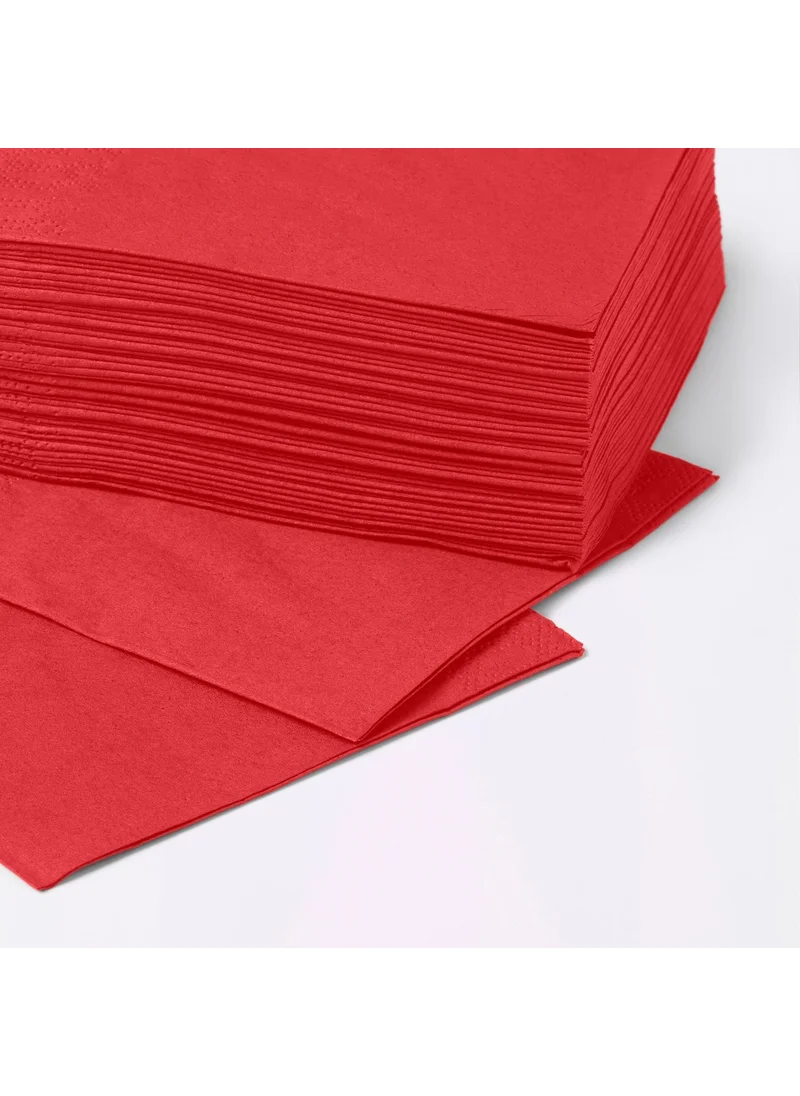 أيكيا 50 Pieces Stylish Presentation, Invitation, New Year Special Design Napkin Fantastısk Red Color 24 X 24 cm Napkin