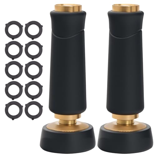 Besiter Brass Hose Nozzle HeavyDuty Sprayer for Garden Hoses High Pressure Adjustable Twist Hose Nozzle Spray Gun RubberCoated Extra 10 Rubber Washers 2 Pack - Image 1