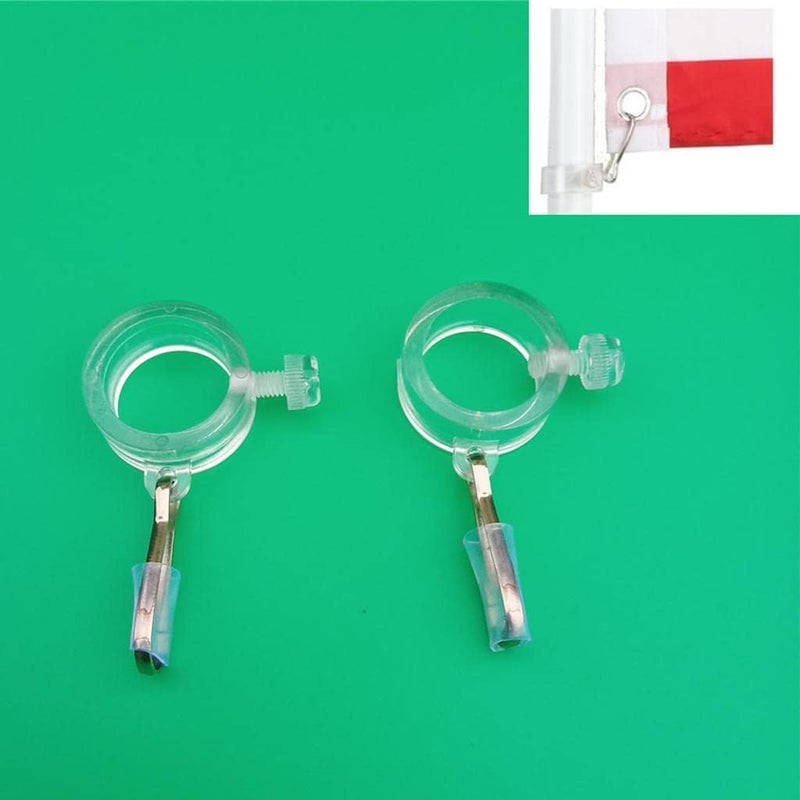 klarako 4pcs Flag Pole Flag Mounting Rings Grommet Clip Fits 1" - Image 4