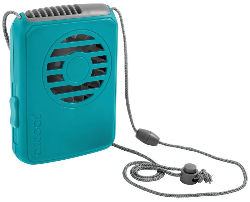 O2COOL Battery Powered Deluxe Necklace Fan For Personal Cooling With Adjustable Lanyard (Teal) - Image 1