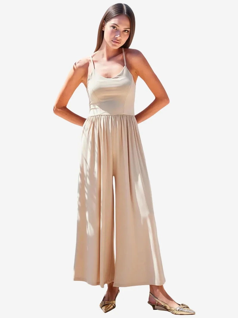 بيغ دارت بدلة واسعة الساق بياقة دائرية بقصة مريحة