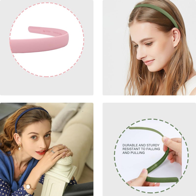 LAPOHI 10 PCS Colorful Fashion Effortless Plastic Headbands No Slip Comb Hair Bands for Women, Men, Teen Girls - Image 4