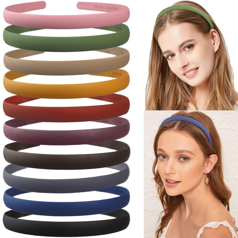 LAPOHI 10 PCS Colorful Fashion Effortless Plastic Headbands No Slip Comb Hair Bands for Women, Men, Teen Girls - Image 1