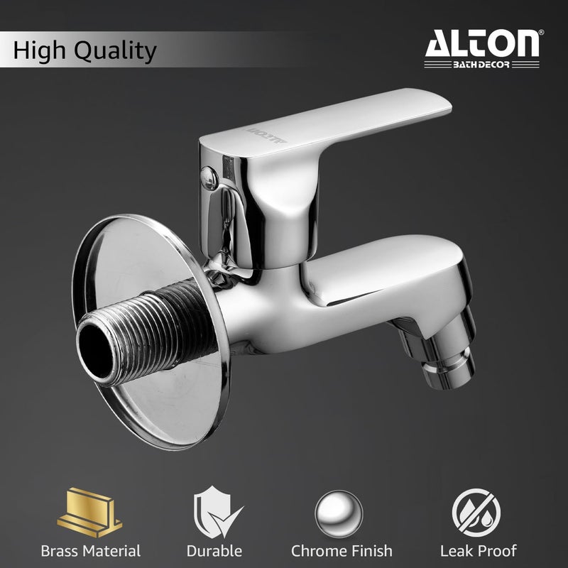 ALTON FAM3320WM Brass Washing Machine Bib Cock with Wall Flange Washing Machine Tap Chrome - Image 4