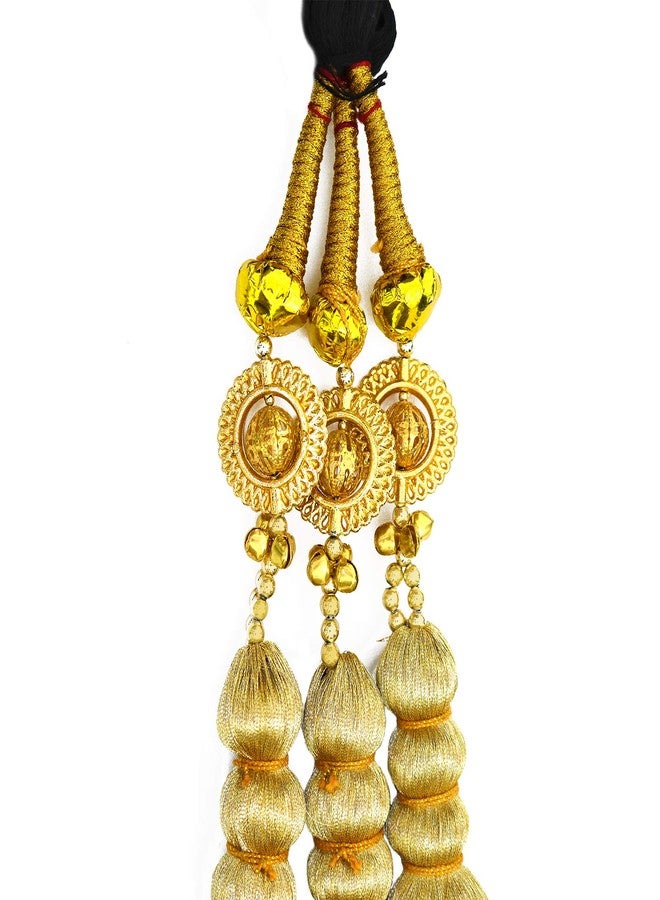 Rapidsflow® Hair Accessories For Girls/Hair Parandi Choti For Women Big Golden - Image 3