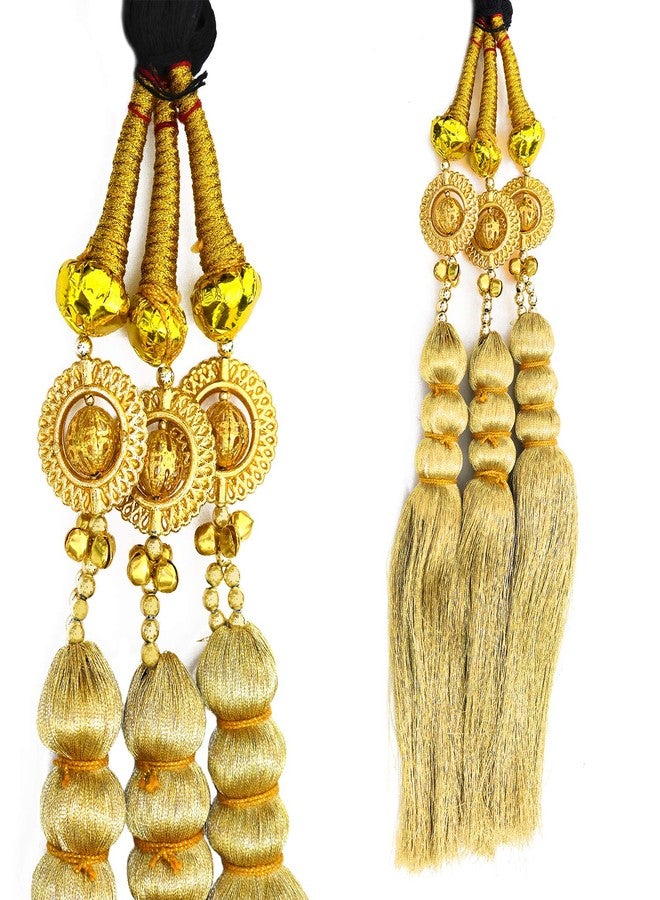 Rapidsflow® Hair Accessories For Girls/Hair Parandi Choti For Women Big Golden - Image 2