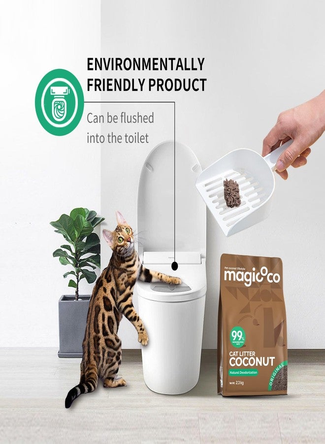 Magicoco Coconut Cat Litter,Natural Plant-Based Clumping Cat Litter,99% Deodorized Odor Control,8X Water Absorption & 98% Solid Clumping,Low Dust & Flushable,Eco-Friendly Cat Sand,10 Pounds(pack of 2) - Image 5