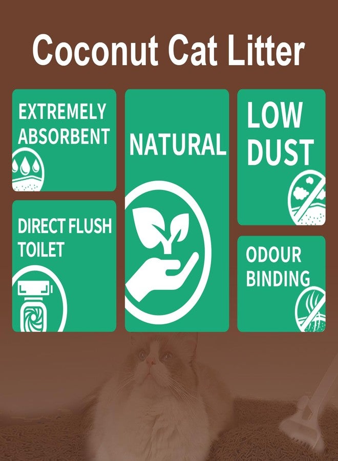 Magicoco Coconut Cat Litter,Natural Plant-Based Clumping Cat Litter,99% Deodorized Odor Control,8X Water Absorption & 98% Solid Clumping,Low Dust & Flushable,Eco-Friendly Cat Sand,10 Pounds(pack of 2) - Image 2
