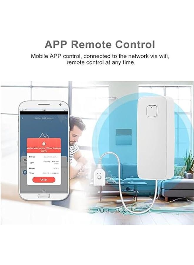 BWSJ Smart Flood Detector, Water Leak Sensor 85DB, WiFi Tuya Smart home Water Level Alarm Detector, Remote Control, atible with Smart Life App - Image 2