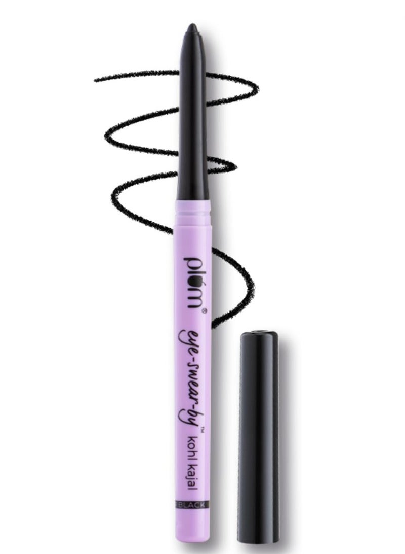 Plum Eye-Swear-By everyday wear kajal black waterproof | Creamy smooth formula | Smudge-proof | Twist up pencil | Creamy smooth glide | Long lasting eye makeup | With Vit E - Image 1
