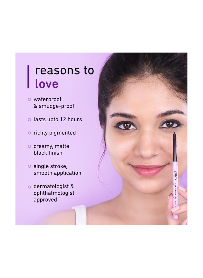 Plum Eye-Swear-By everyday wear kajal black waterproof | Creamy smooth formula | Smudge-proof | Twist up pencil | Creamy smooth glide | Long lasting eye makeup | With Vit E - Image 2