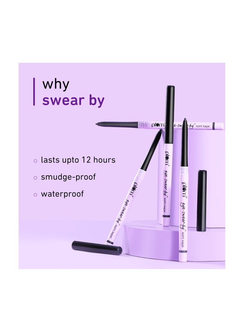 Plum Eye-Swear-By everyday wear kajal black waterproof | Creamy smooth formula | Smudge-proof | Twist up pencil | Creamy smooth glide | Long lasting eye makeup | With Vit E - Image 3