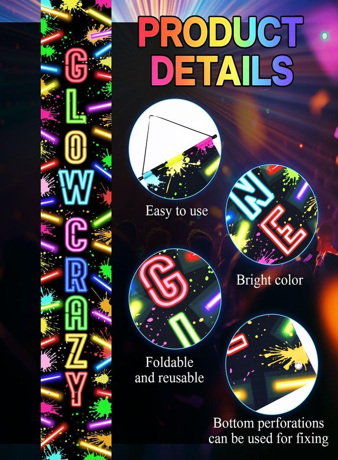 FuWeave لافتة باب مضيئة في الظلام من FuWeave، زينة حفلات الكريسماس، لافتة شرفة، علاقة باب، خلفية تصوير بإضاءة سوداء، ديكور لمستلزمات حفلات النيون، 72 × 12 بوصة (مضيئة) - Image 3