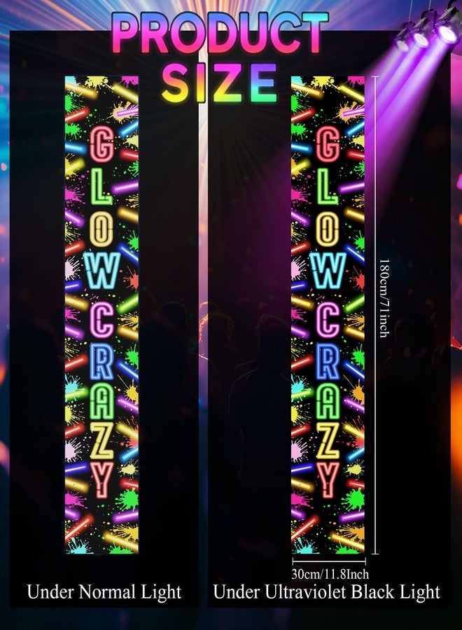 FuWeave لافتة باب مضيئة في الظلام من FuWeave، زينة حفلات الكريسماس، لافتة شرفة، علاقة باب، خلفية تصوير بإضاءة سوداء، ديكور لمستلزمات حفلات النيون، 72 × 12 بوصة (مضيئة) - Image 2