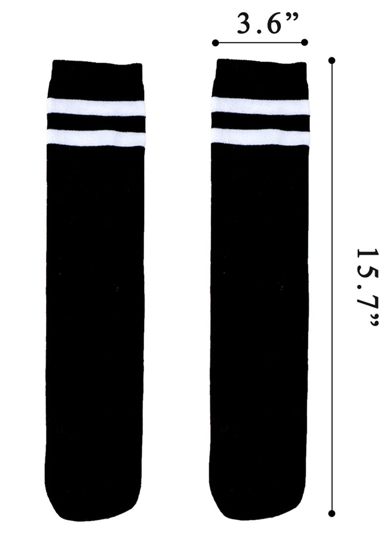 زوج واحد من جوارب كرة القدم للأطفال لفريق المدرسة والرقص والرياضة جوارب عالية للأطفال من 5 إلى 10 سنوات الأولاد والبنات 40 سم - Image 5