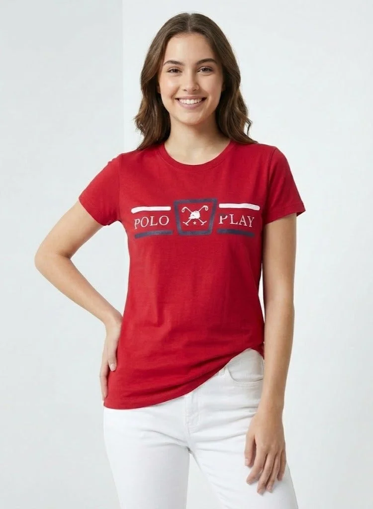 Polo Play Girls Graphic T-shirt -RED