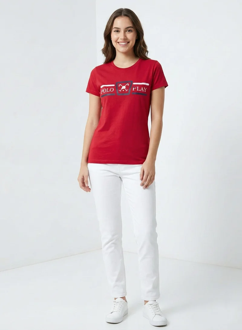 Polo Play Girls Graphic T-shirt -RED