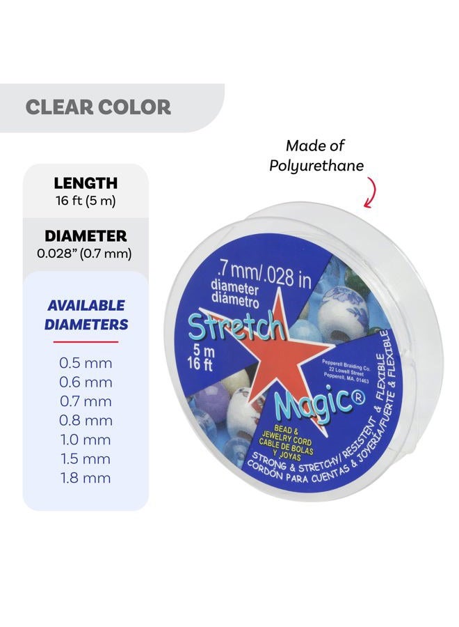 Stretch Magic Elastic Beading Cord – Clear Color, 0.7mm in Diameter, 5-Meter (16.4 ft) - Easy to Knot, Strong & Stretchy String for Making Beaded Jewelry - Image 3