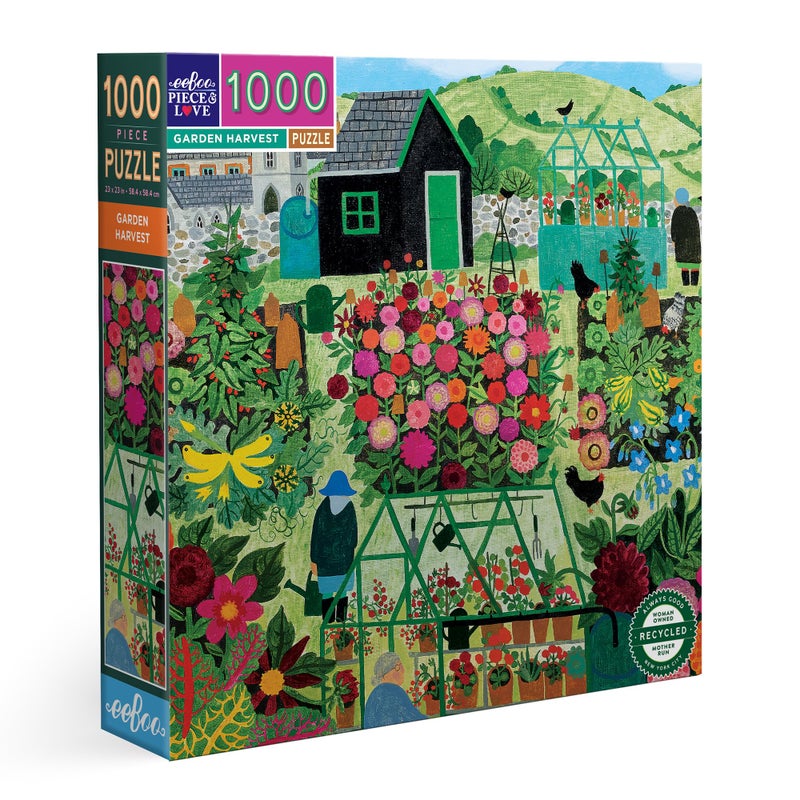 eeBoo 1000 Piece Puzzle Garden Harvest Jigsaw Puzzle for Adults Square 23 x 23 Made with Recycled Board VegetableBased Ink - Image 3