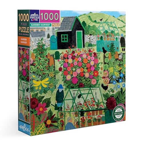 eeBoo 1000 Piece Puzzle Garden Harvest Jigsaw Puzzle for Adults Square 23 x 23 Made with Recycled Board VegetableBased Ink - Image 1