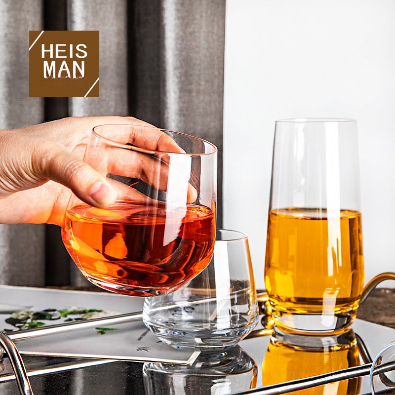 Ins Simple Crystal Glass Cup Restaurant Water Cup Heat-Resistant Egg-Shaped Cup Mousse Cup Large Capacity Juice Cup Logo(Transparent Mousse Cup-High Small, 290-560ml) - Image 4