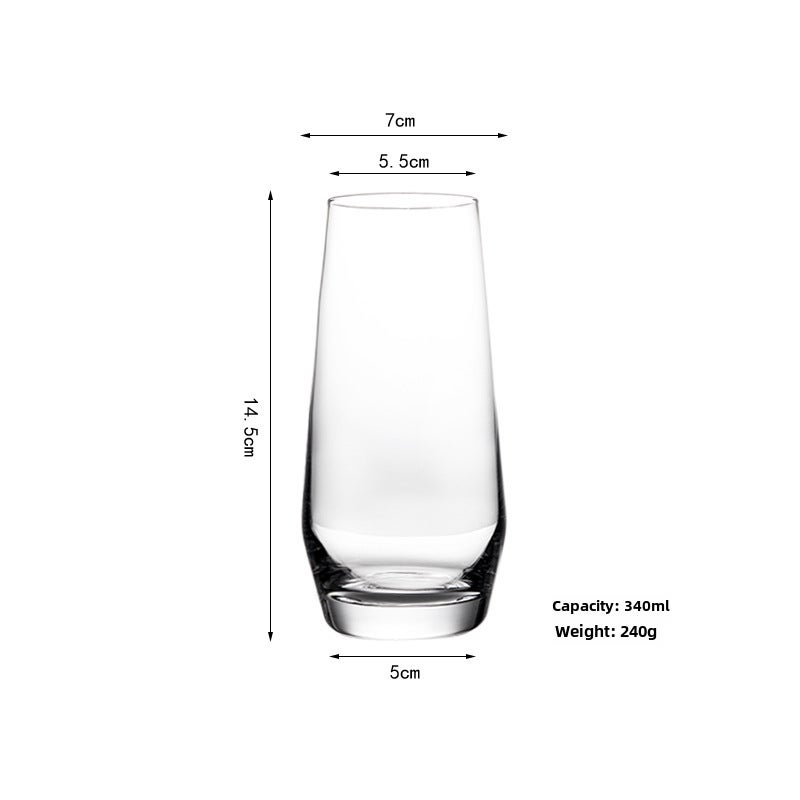 Ins Simple Crystal Glass Cup Restaurant Water Cup Heat-Resistant Egg-Shaped Cup Mousse Cup Large Capacity Juice Cup Logo(Transparent Mousse Cup-High Small, 290-560ml) - Image 1