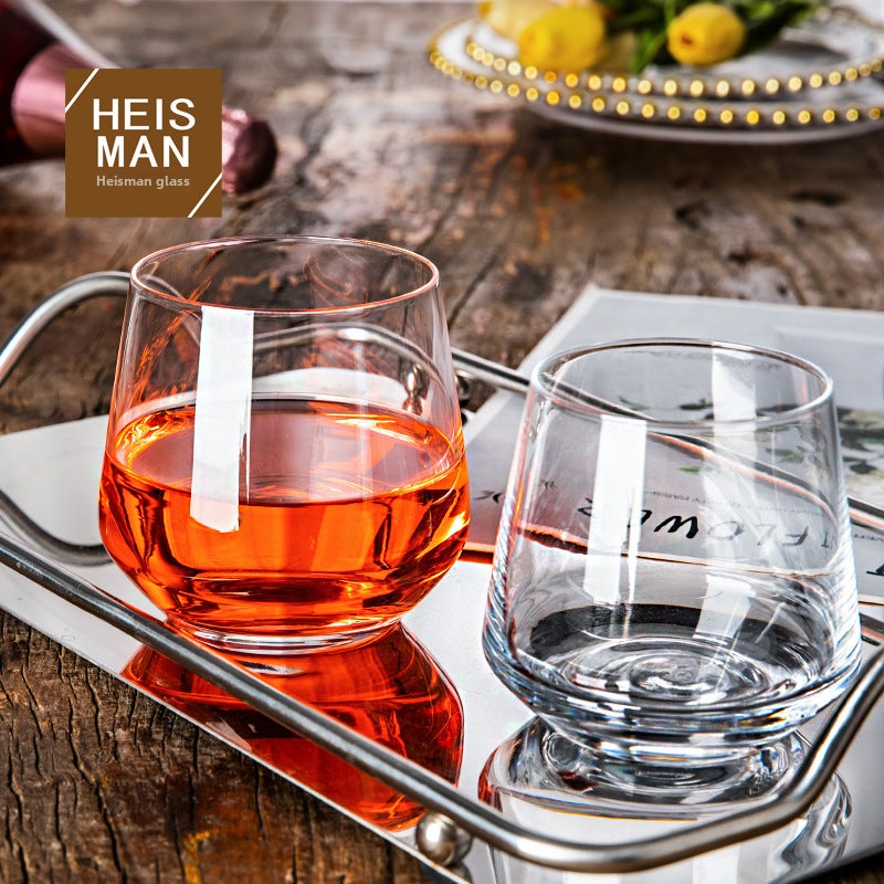 Ins Simple Crystal Glass Cup Restaurant Water Cup Heat-Resistant Egg-Shaped Cup Mousse Cup Large Capacity Juice Cup Logo(Transparent Mousse Cup-High Small, 290-560ml) - Image 3