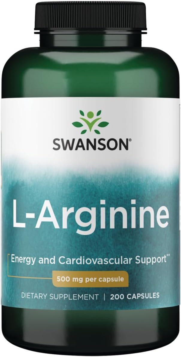 Swanson Amino Acid LArginine 500 Milligrams 200 Capsules - Image 1