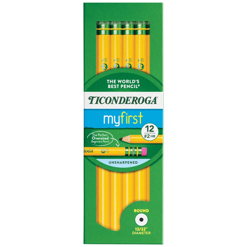 TiconderogaÂ® Beginners' Elementary Pencils, With Eraser, #2 Lead, Yellow Barrel, Pack Of 12 - Image 1