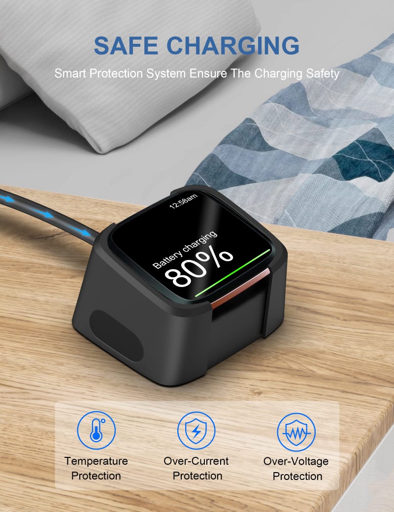 Bicmice 3.3Ft USB Charger Compatible with Fitbit Versa 2 Charger Dock Anti-Slip Replacement Smartwatch Charging Cable Stand(not for Fitbit Versa/Versa Lite) - Image 4
