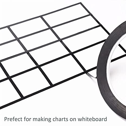 WSPER 10 Rolls 1/8" Whiteboard Tape Self-Adhesive Vinyl Tape for Pinstripe Dry Erase Board Tapes Lines, 131 Feet Long per roll - Image 4
