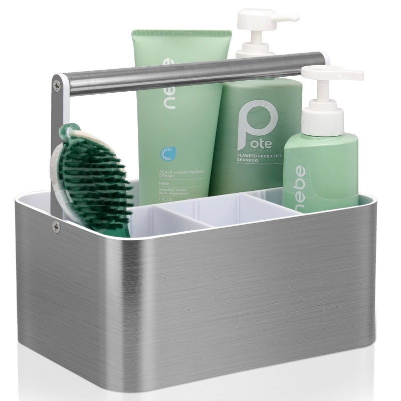 Byuner Plastic Shower Caddy Caddy - محمولة كبيرة لتخزين الحمام منظم صندوق مع مقبض ومقسم للجلسة الكلية. - Image 1