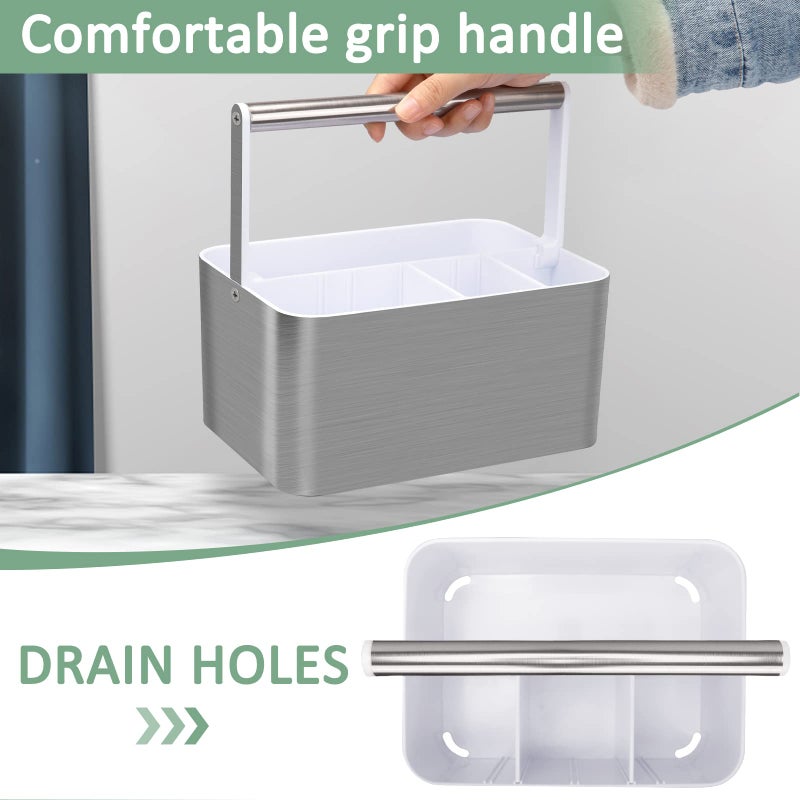 Byuner Plastic Shower Caddy Caddy - محمولة كبيرة لتخزين الحمام منظم صندوق مع مقبض ومقسم للجلسة الكلية. - Image 3
