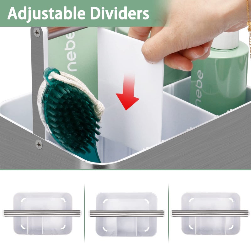 Byuner Plastic Shower Caddy Caddy - محمولة كبيرة لتخزين الحمام منظم صندوق مع مقبض ومقسم للجلسة الكلية. - Image 4