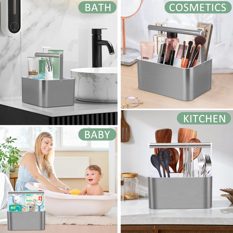 Byuner Plastic Shower Caddy Caddy - محمولة كبيرة لتخزين الحمام منظم صندوق مع مقبض ومقسم للجلسة الكلية. - Image 5