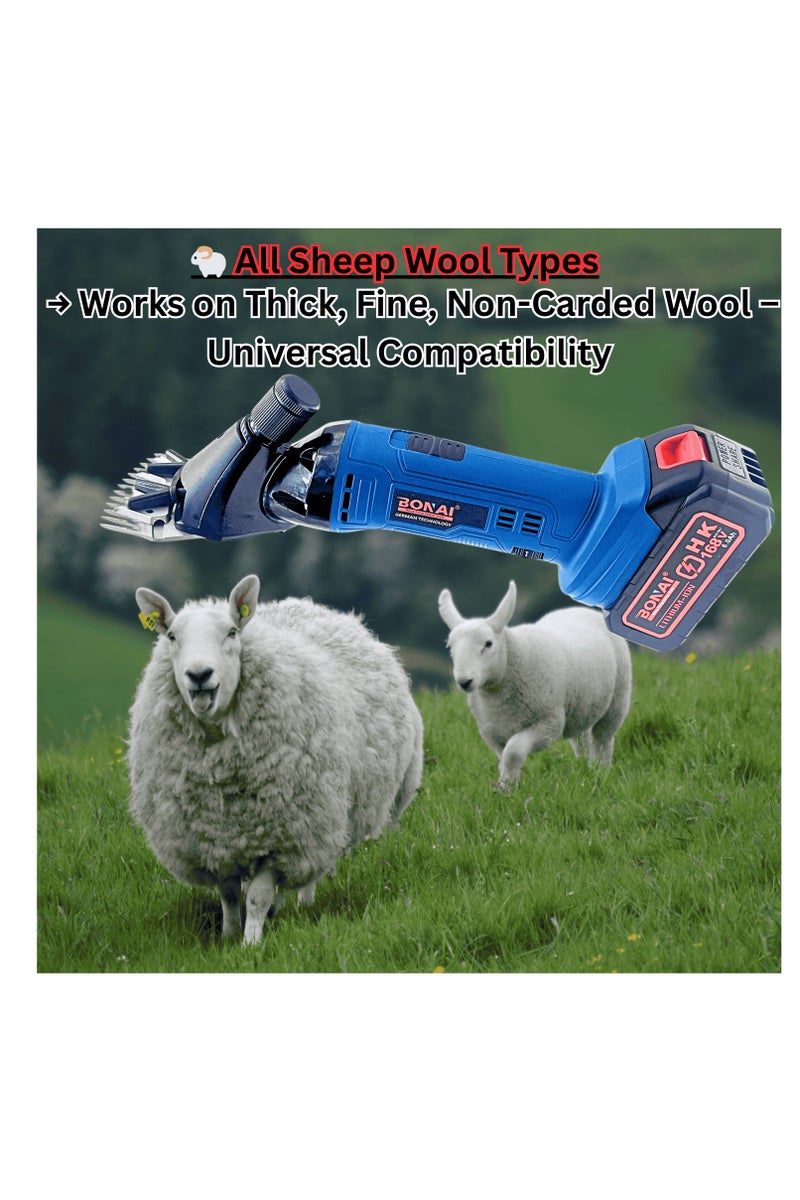 BONAI Effortless Grooming Cordless Electric Sheep Clippers for Fur and Wool in Sheep Goats and Cattle - Image 4