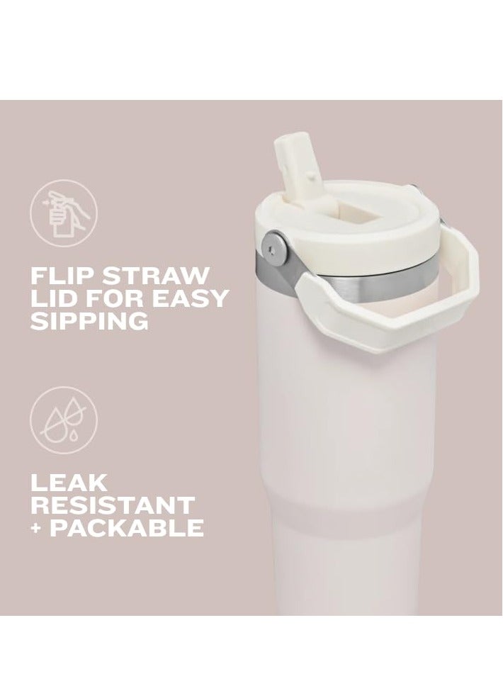 Stanley Stainless Steel Thermos with Straw - Vacuum Insulated Water Bottle for Home, Office or Car, Reusable, with Straw, Leakproof, Flip to Keep Cold (Rose Quartz) - Image 4
