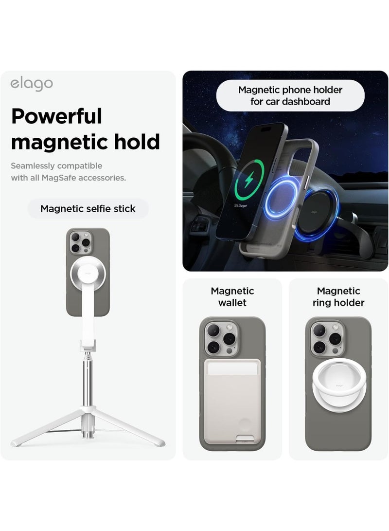 Elago Magnetic Liquid Silicone for iPhone 16 PRO Case Cover Compatible with MagSafe Shockproof - Medium Gray - Image 4