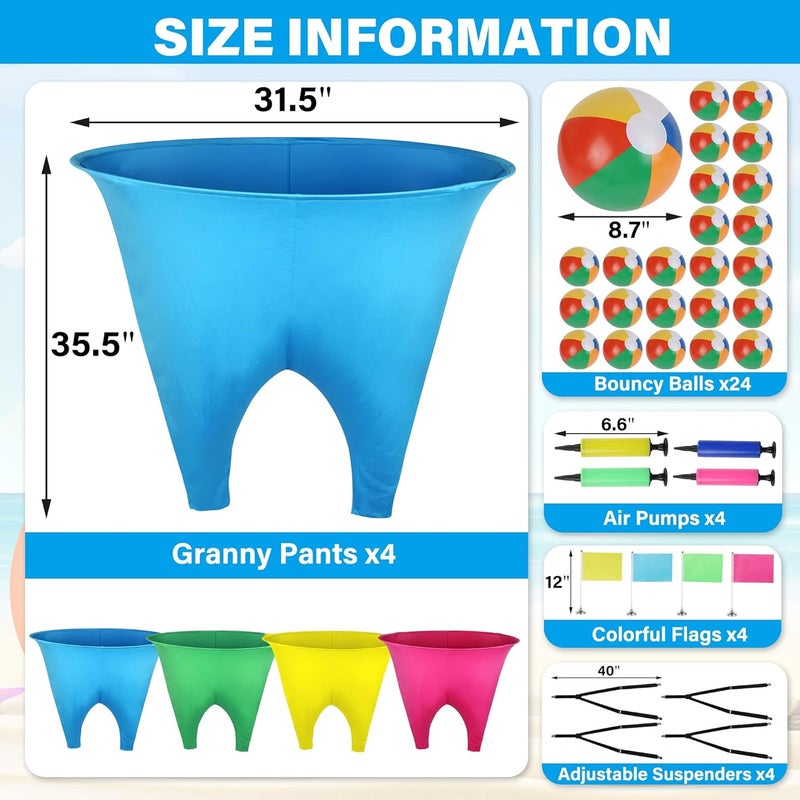 YOFIT 24Pcs Granny Pants Yard Game Set - Outdoor Fun for Adults and Kids - Image 3