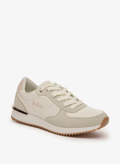 لي كوبر Women's Panelled Sneakers with Lace-Up Closure