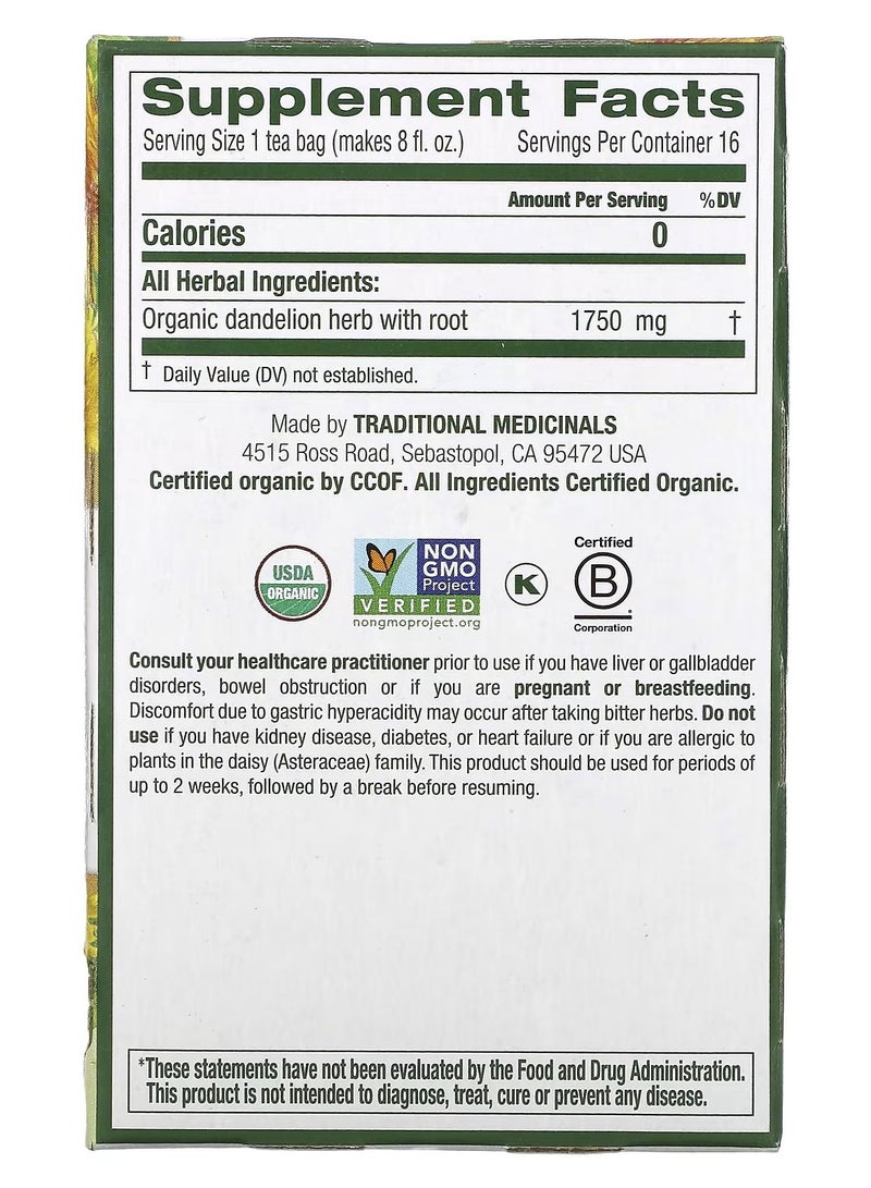 تراديشينال تراديشنال ميديسينالز أكياس شاي أوراق وجذور الهندباء - Image 3