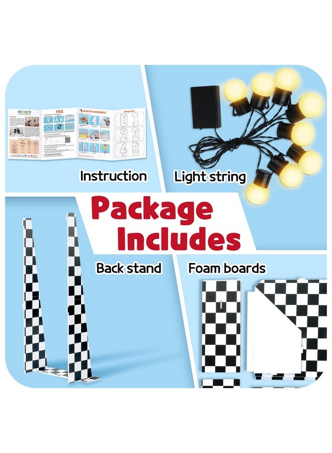 imprsv Marquee Numbers Race Car Birthday-Decorations: 3ft Large Fast One Party Decor Boy 2nd 12th Big Light Up Cardboard Number 2 - Image 4