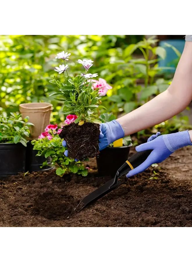 مجرفة حديقة معدنية ثقيلة بمقبض مطاطي مريح للحفر وإزالة الأعشاب والزراعة - Image 5