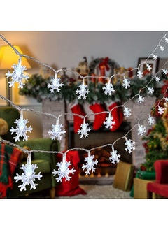 Auxiwa Auxiwa Christmas Decorations Lights, 100 LED Indoor Outdoor Xmas Decoration White Light for Small Room Bedroom Office Bulk Decor Waterproof Snowflake String for Patio Yard Holiday Party  - Image 1
