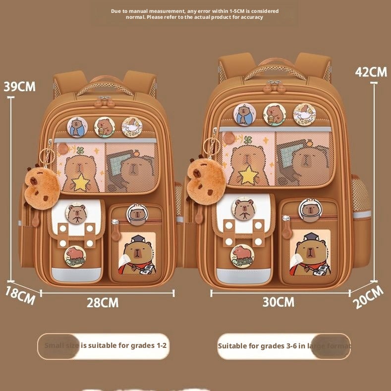 Cartoon Capybara Kids School Backpack, Lightweight & Durable - Image 4