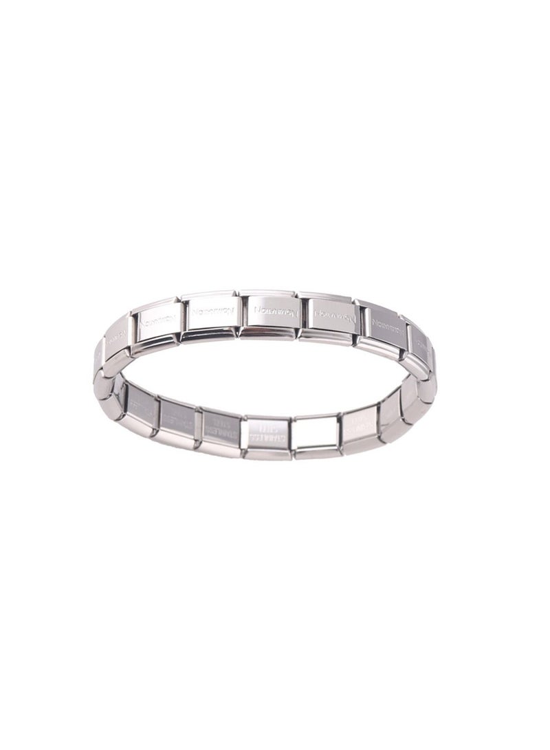 Sharpdo Fashion Geometric Stainless Steel Bracelet Low Sensitivity Unisex Silver Streamlined Watch Chain Stainless Steel Jewelry Bracelet - Image 2